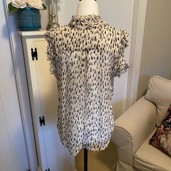 Seven for all mankind - chiffon sleeveless blouse animal print - Picture 2 of 6